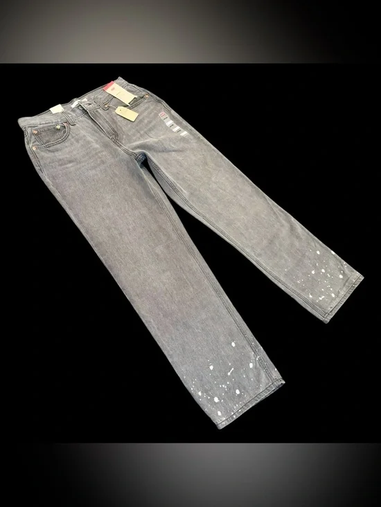 Levi’s Low Pro Straight Leg Gray Bleach Splatter Jeans Size 30 NWT-Y2K-Grunge - Picture 7 of 16